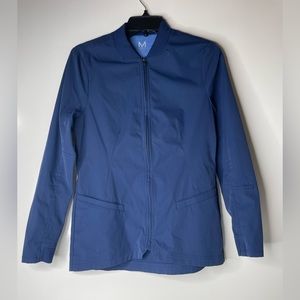 Medelita Scrub Jacket Womens Size Extra Small XS Blue Navy Full Zip Nurse Jacket